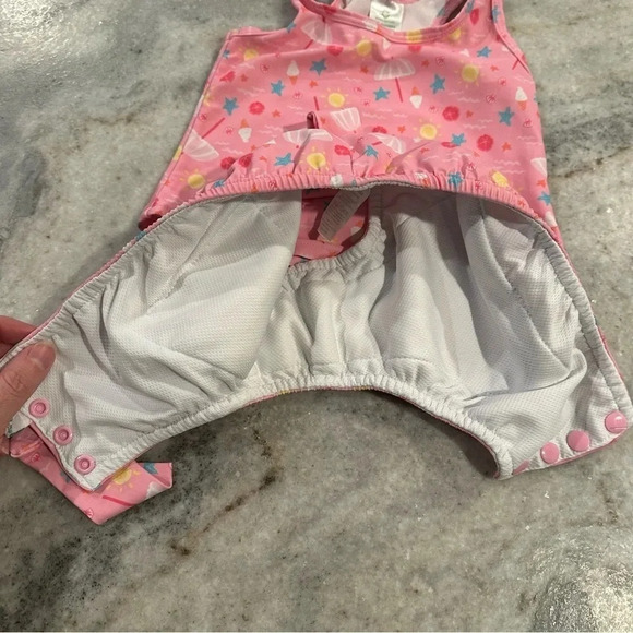 i play by Green Sprouts Two Piece Tankini w/ Snap Reusable Swim Diaper Size 12M - Picture 6 of 7